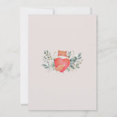 Girl Forest Animals Floral Baby shower Kaart (Achterkant)