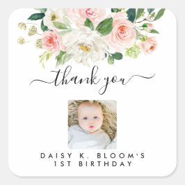 Girl Foto 1st Birthday Stickers