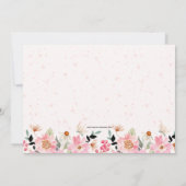 Girl Foto Waterverf Pink Floral First Commune Bedankkaart (Achterkant)