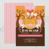 Girl Fox Little Pumpkin Baby shower Invitation Kaart (Voorkant / Achterkant)