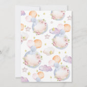 Girl Fox Pink Floral Balloons Baby shower per post Kaart (Achterkant)