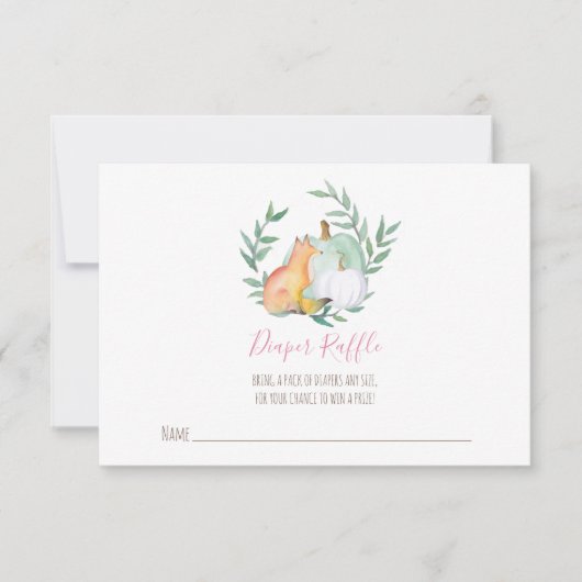Girl Fox Pumpkin Diaper Raffle Insert Kaart (Voorkant)