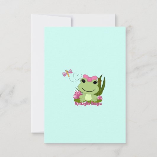 Girl FROG Hartelijk dank U kaart 3,5-inch x5-inch  (Achterkant)