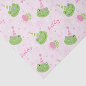 Girl Frog in Party Pet Pink Green Birthday Tissuepapier (Detail)