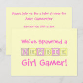 Girl Gamer Baby shower Kaart (Voorkant / Achterkant)