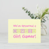 Girl Gamer Baby shower Kaart (Staand voorkant)