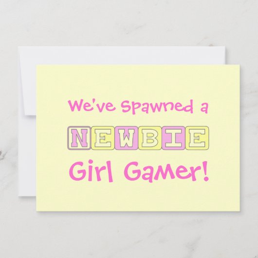Girl Gamer Baby shower Kaart (Voorkant)