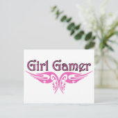 Girl Gamer Briefkaart (Staand voorkant)