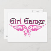 Girl Gamer Briefkaart (Voorkant / Achterkant)