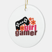 Girl Gamer Keramisch Ornament (Links)