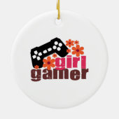 Girl Gamer Keramisch Ornament (Achterkant)