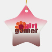 Girl Gamer Keramisch Ornament (Achterkant)