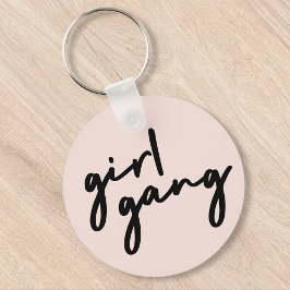 Girl Gang | Cute Pink Girl Power Modern Feminist Sleutelhanger