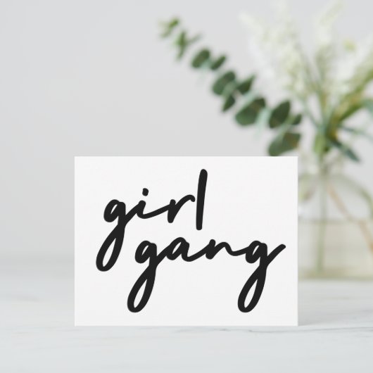 Girl Gang | Kute Girl Power Modern feminisme Briefkaart (Staand voorkant)
