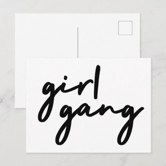 Girl Gang | Kute Girl Power Modern feminisme Briefkaart (Voorkant / Achterkant)