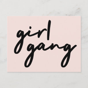Girl Gang Meiskracht Modern feminisme Blush Pink Briefkaart