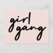 Girl Gang | Meiskracht Modern feminisme Blush Pink Briefkaart (Voorkant)