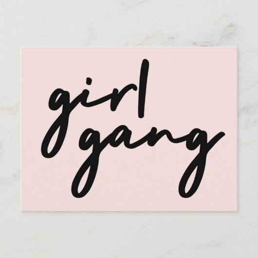 Girl Gang | Meiskracht Modern feminisme Blush Pink Briefkaart (Voorkant)