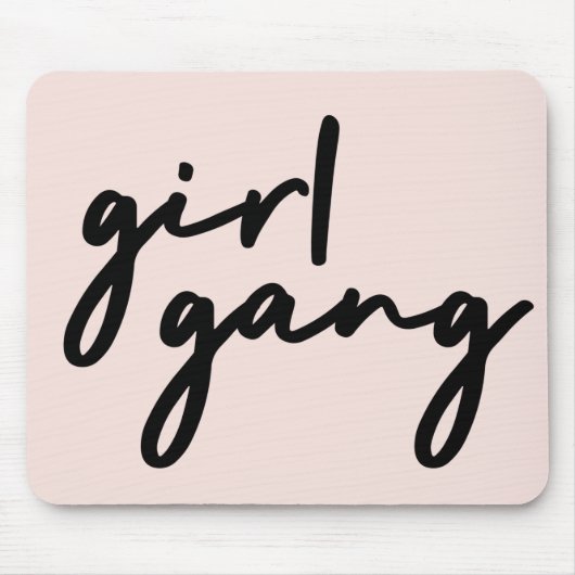 Girl Gang | Meiskracht Modern feminisme Blush Pink Muismat (Voorkant)