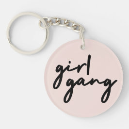 Girl Gang | Meiskracht Modern feminisme Blush Pink Sleutelhanger