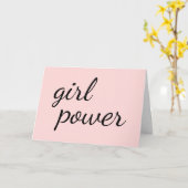 Girl Gang Pink Feminist Empowerment Design Kaart (Gele Bloem)