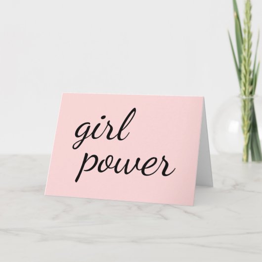Girl Gang Pink Feminist Empowerment Design Kaart (Voorkant)