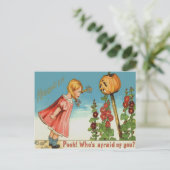 Girl Garden Jack O Lantern Pumpkin Briefkaart (Staand voorkant)