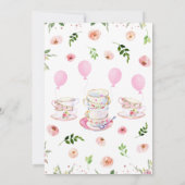 Girl Garden Tea Party Baby shower Kaart (Achterkant)
