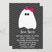 Girl Ghost Halloween Invitation Kaart (Voorkant / Achterkant)