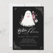 Girl Ghost Little Boo Floral Gothic Baby shower Kaart (Voorkant)
