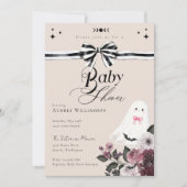 Girl Ghost Little Boo Floral Gothic Baby shower Kaart (Voorkant)