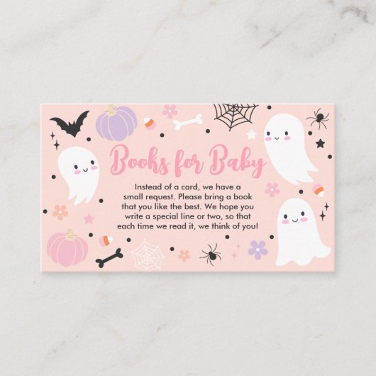 Girl Ghost Little Boo Halloween Baby Boek Verzoek Informatiekaartje (Voorkant)