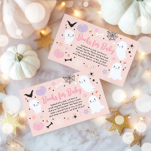Girl Ghost Little Boo Halloween Baby Boek Verzoek Informatiekaartje