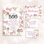 Girl Ghost Little Boo Halloween Baby shower Kaart