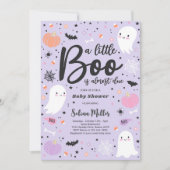 Girl Ghost Little Boo is een Halloween Baby shower Kaart (Voorkant)