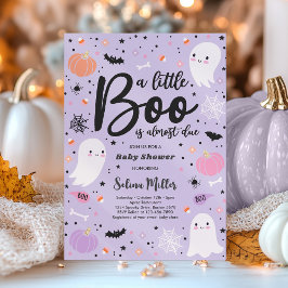 Girl Ghost Little Boo is een Halloween Baby shower Kaart