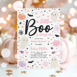 Girl Ghost Little Boo is een Halloween Baby shower Kaart