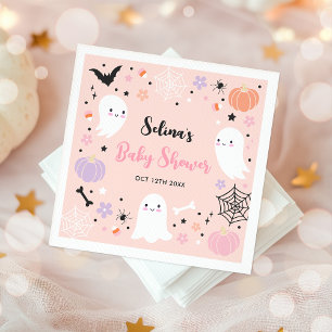 Girl Ghost Little Boo is een Halloween Baby shower Servet