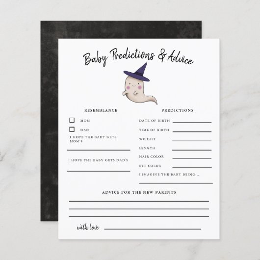 Girl Ghost Little Boo Predications & Advice Kaart (Voorkant / Achterkant)