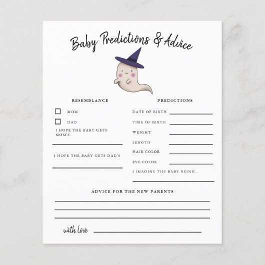 Girl Ghost Little Boo Predications & Advice Kaart (Voorkant)