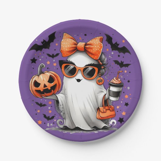 Girl Ghost Party Papieren Bordje (Voorkant)