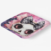 Girl Ghost Skeleton Halloween Roze thema Papieren Bordje (Gebogen)