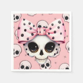 Girl Ghost Skeleton Halloween Roze thema Servet