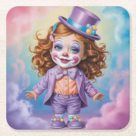 Girl Ginger Clown Onderzetter Set (Voorkant)