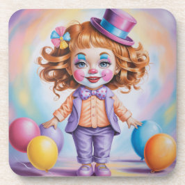 Girl Ginger Clown Plastic Onderzetter Set