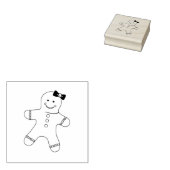 Girl Gingerbrood Cookie Art Stamp Rubberstempel (Gestempeld)