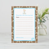 Girl Giraffe Advice List voor nieuw Baby shower Kaart (Staand voorkant)