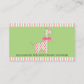 Girl Giraffe Baby shower Diaper Raffle Tickets Informatiekaartje (Achterkant)