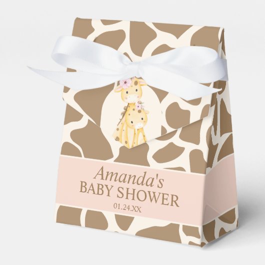 Girl Giraffe Baby shower Favor Box Bedankdoosjes (Voorkant Zijde)