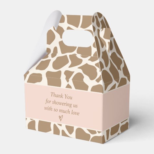 Girl Giraffe Baby shower Gable Box Bedankdoosjes (Achterkant)